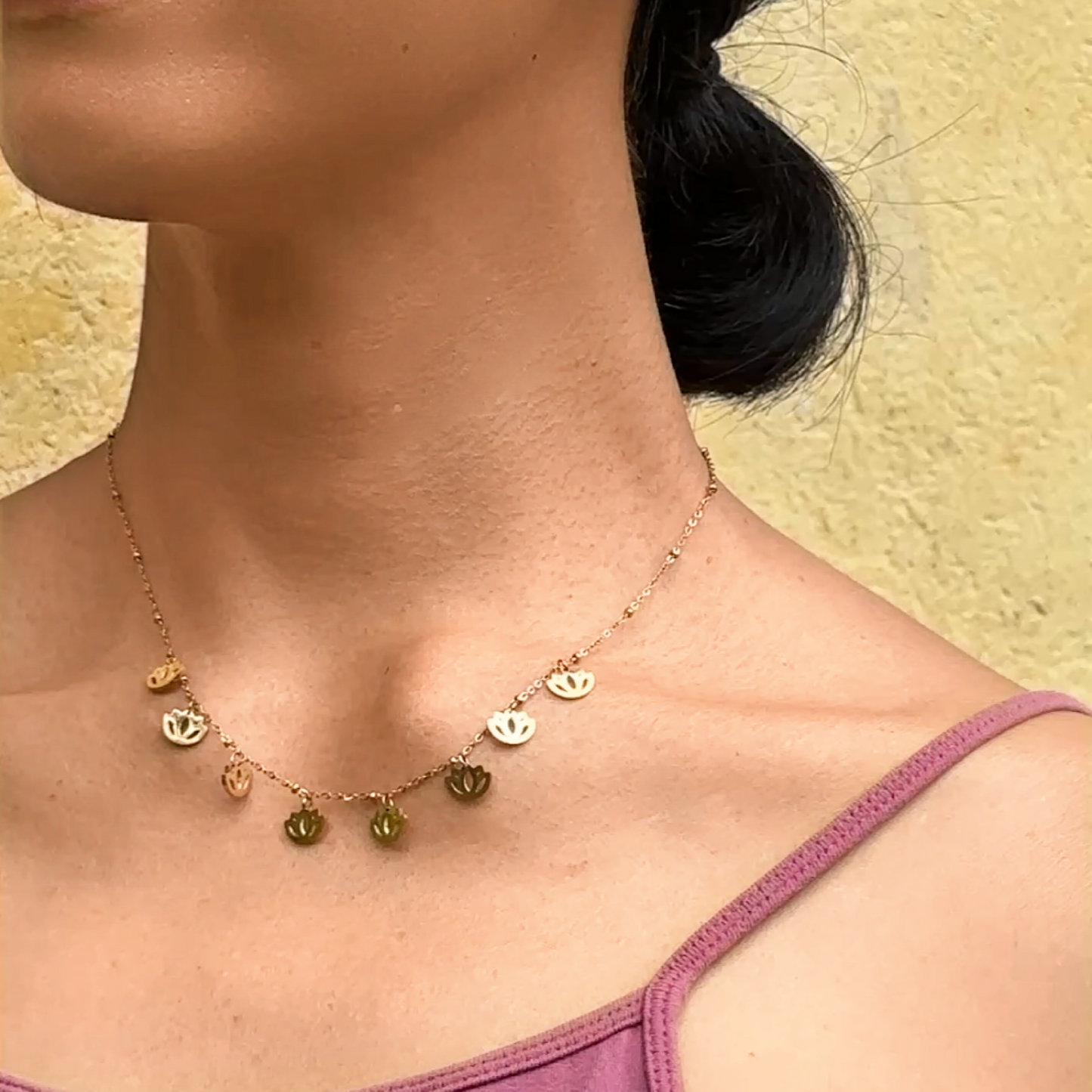 Ashtanga Necklace – 8 Limbs of Yoga Symbol in Gold charm necklace