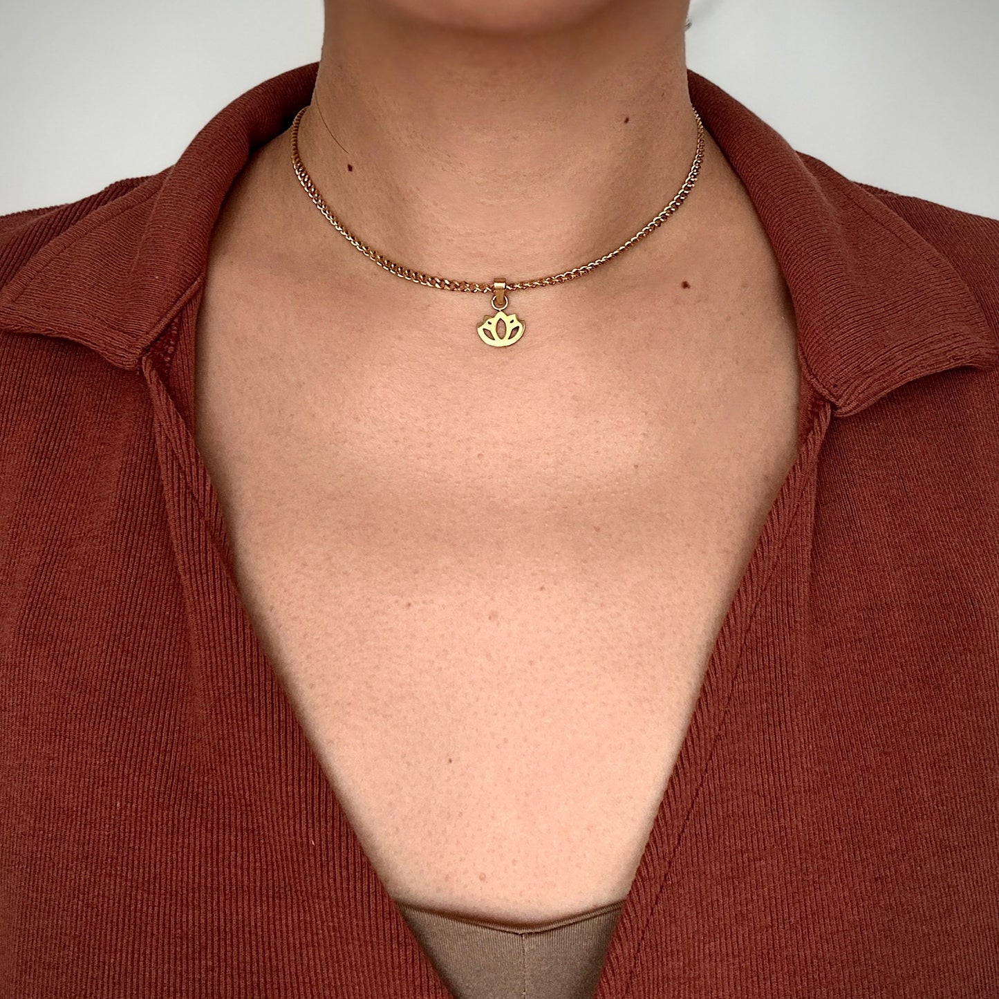 Ananda Chain – Gold Lotus Necklace for Mindful, Spiritual Living
