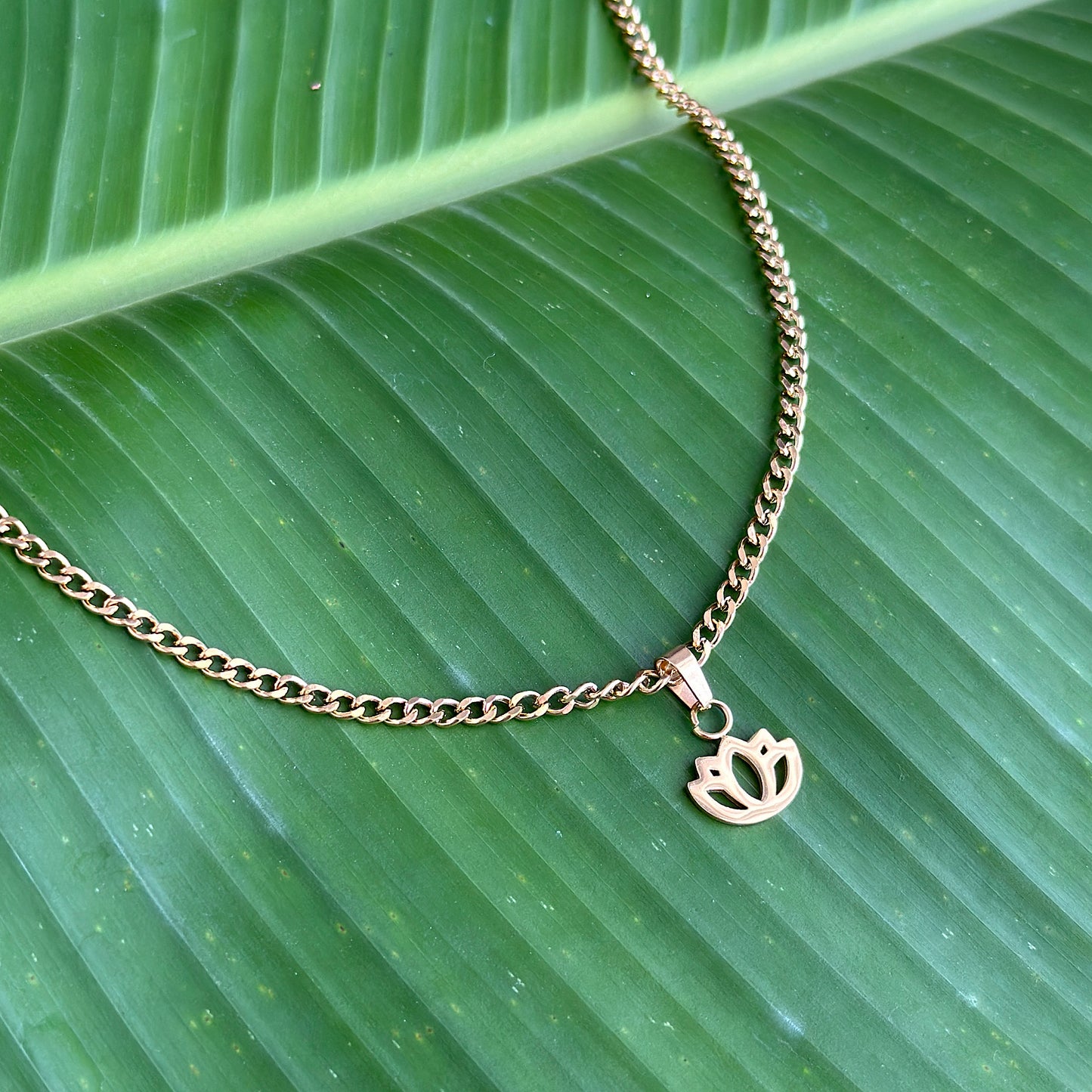 Ananda Chain – Gold Lotus Necklace for Mindful, Spiritual Living