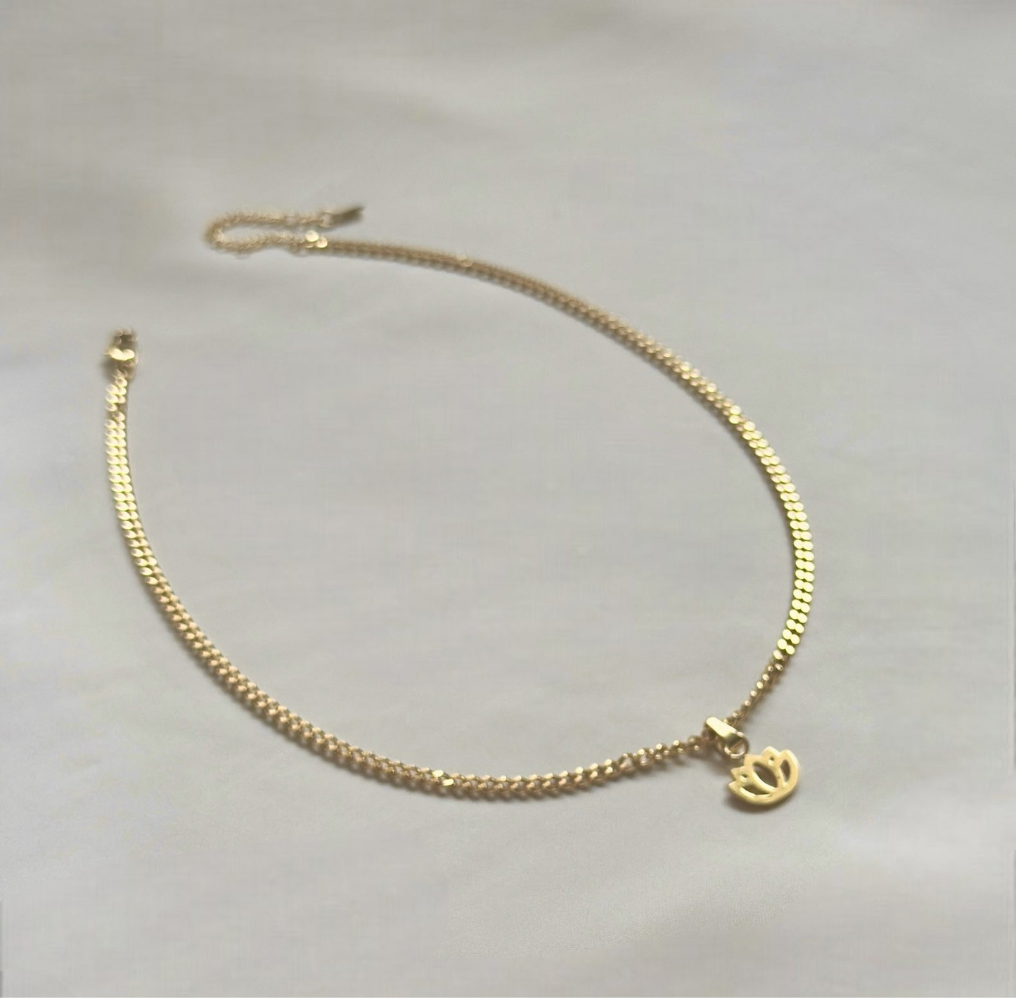 Ananda Chain – Gold Lotus Necklace for Mindful, Spiritual Living
