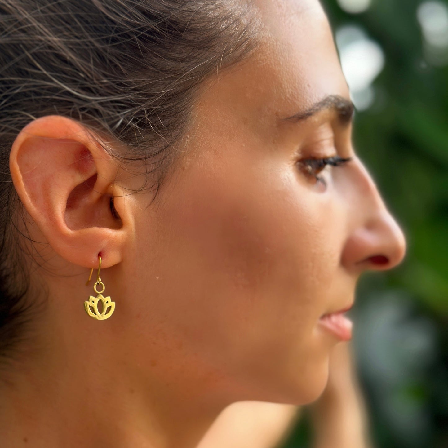 Petite Padma Dangles –Subtle Gold Lotus Earrings for Daily Wear