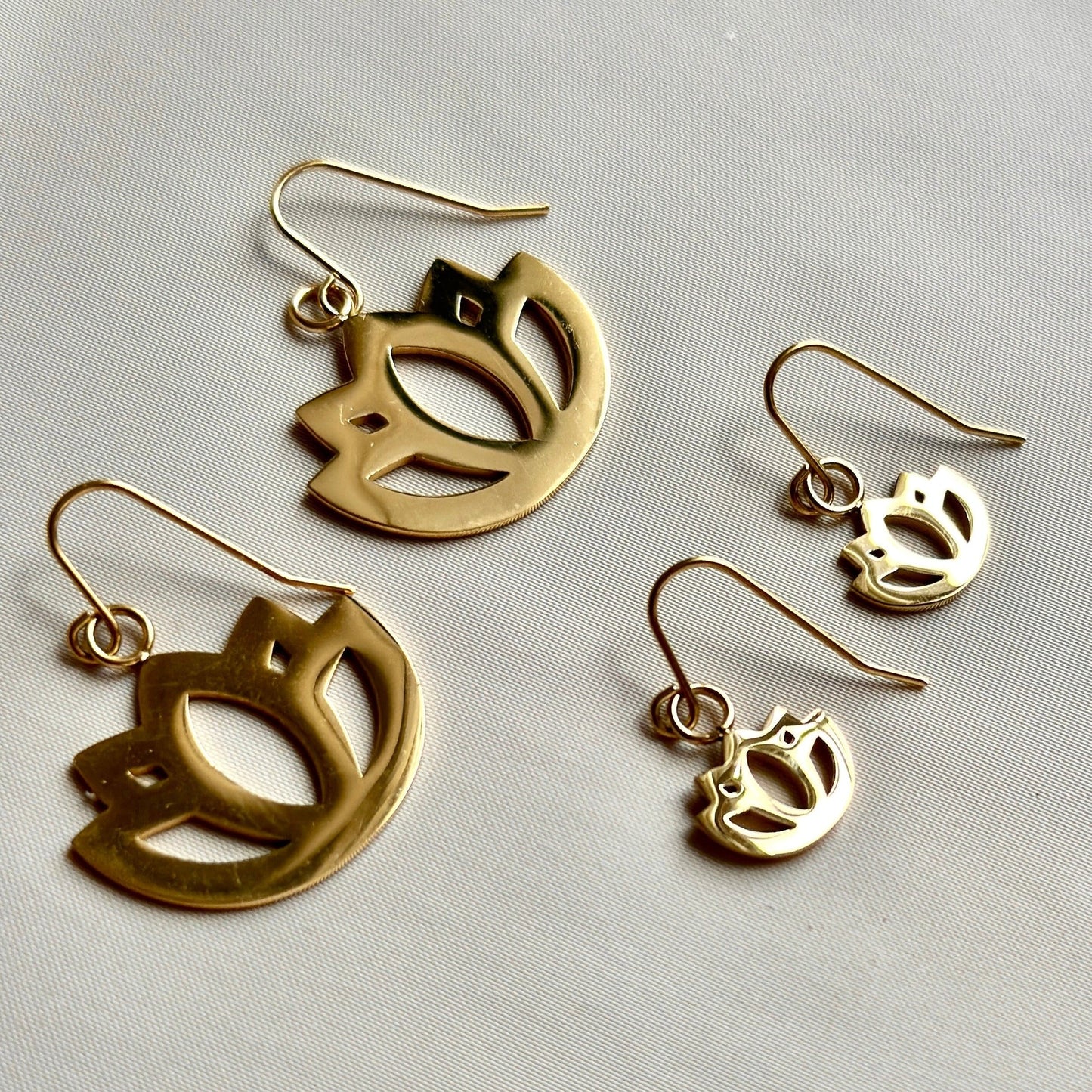 Petite Padma Dangles –Subtle Gold Lotus Earrings for Daily Wear