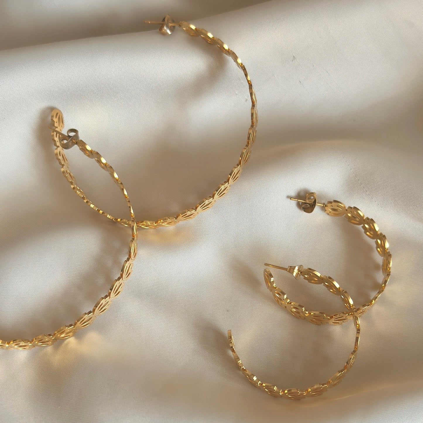 Petite Padma Hoops – Unique Signature Gold Lotus Earrings
