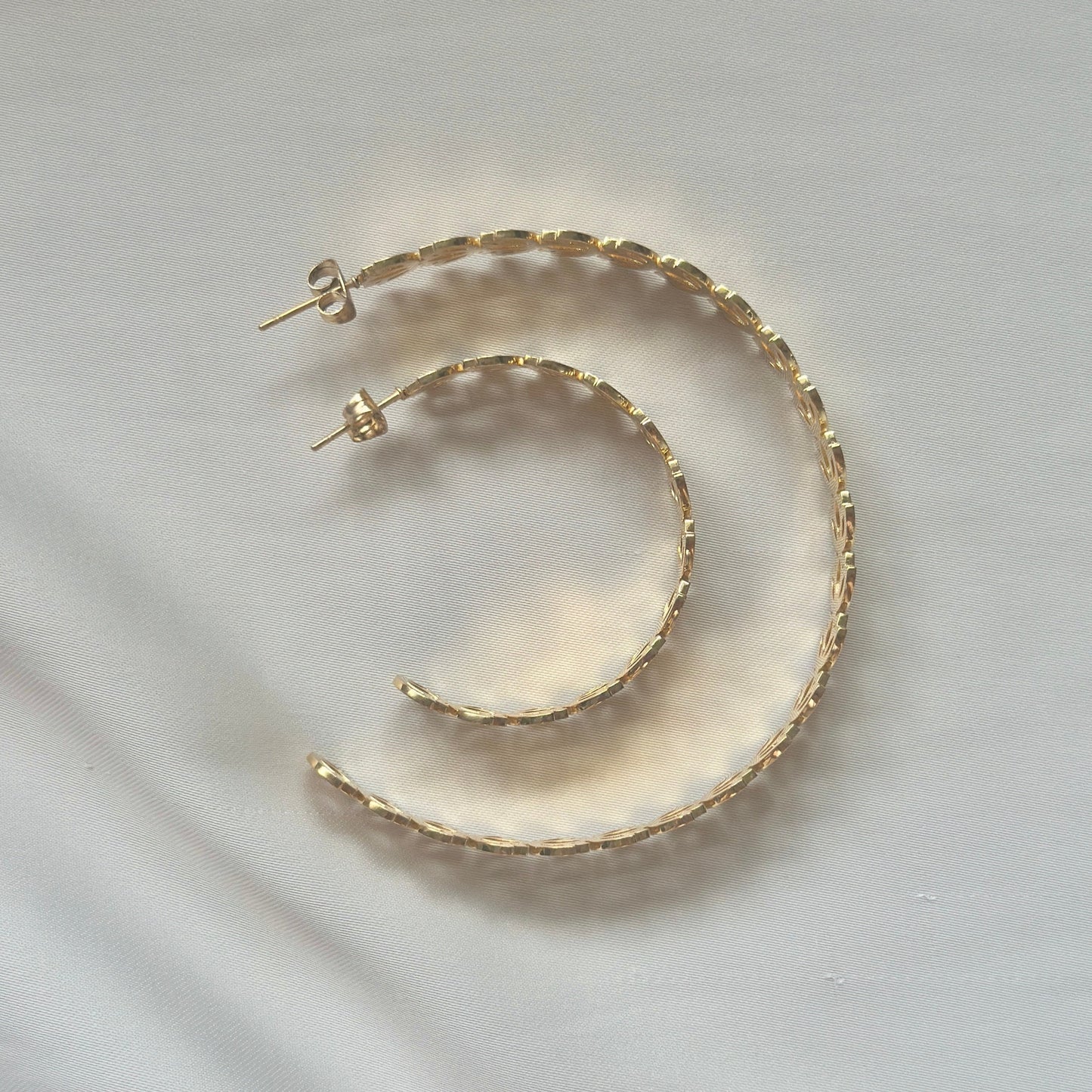 Petite Padma Hoops – Unique Signature Gold Lotus Earrings
