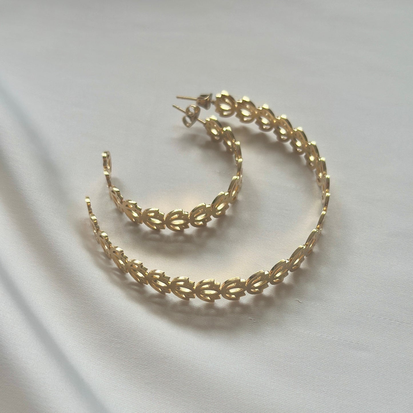 Petite Padma Hoops – Unique Signature Gold Lotus Earrings