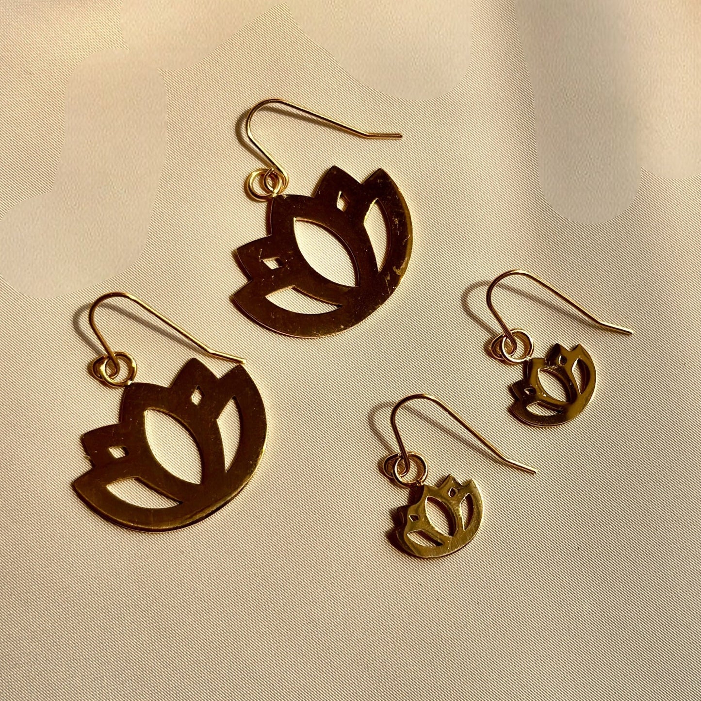 Petite Padma Dangles –Subtle Gold Lotus Earrings for Daily Wear