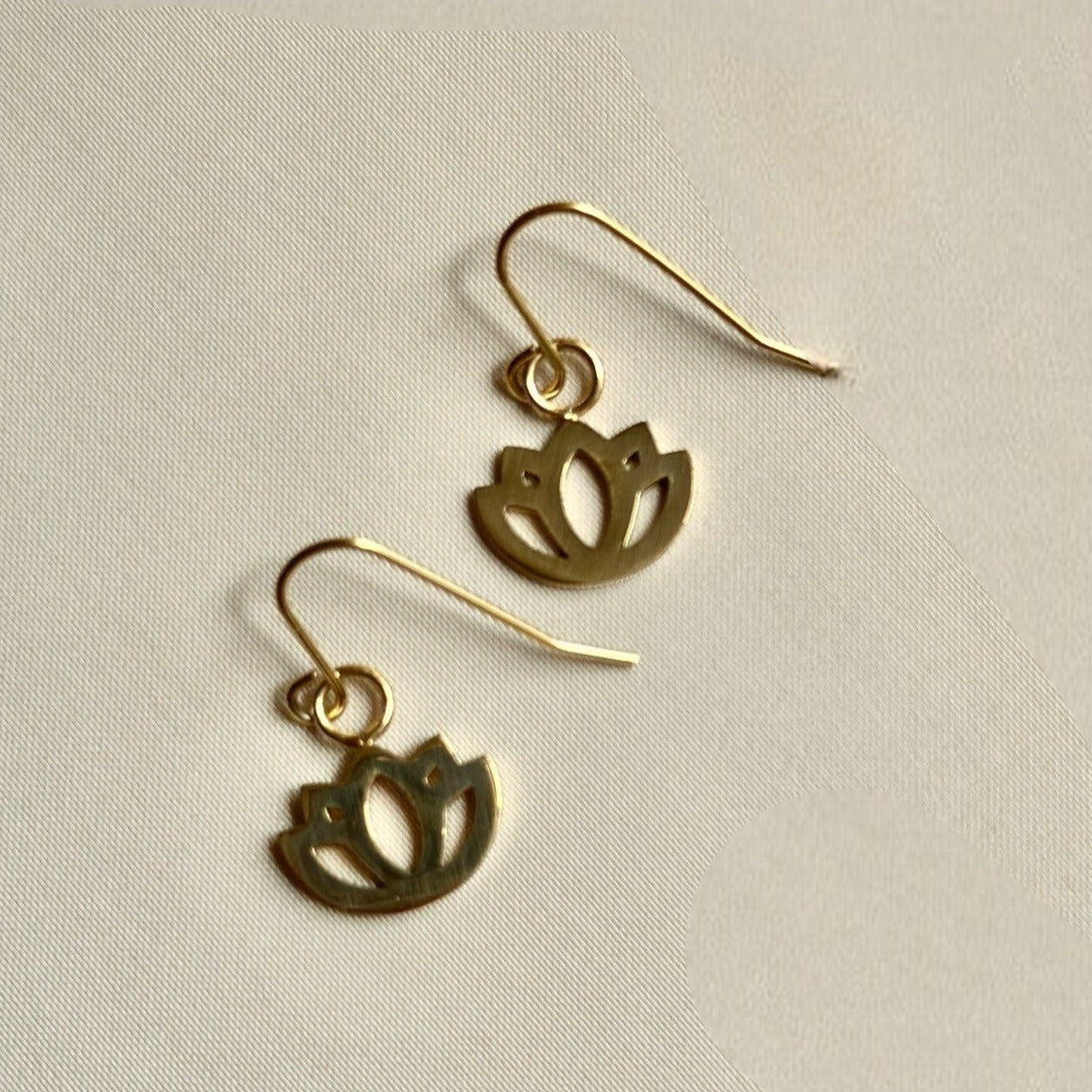 Petite Padma Dangles –Subtle Gold Lotus Earrings for Daily Wear