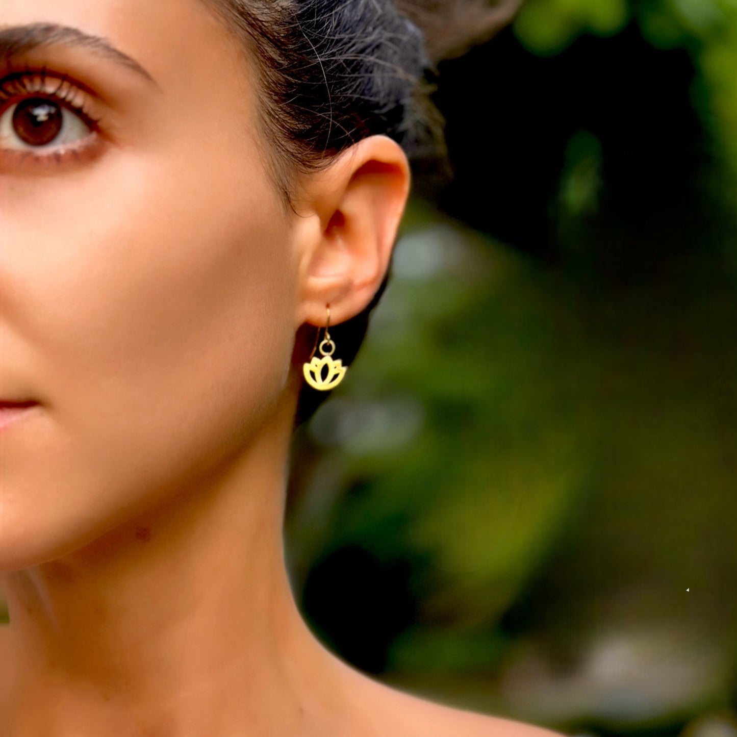 Petite Padma Dangles –Subtle Gold Lotus Earrings for Daily Wear