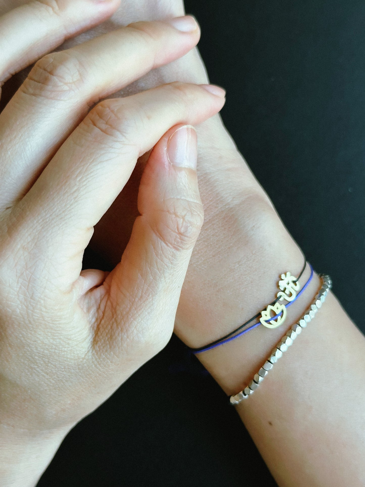 OM All Together Black Bracelet – Chakra Balance Manifestation Gift
