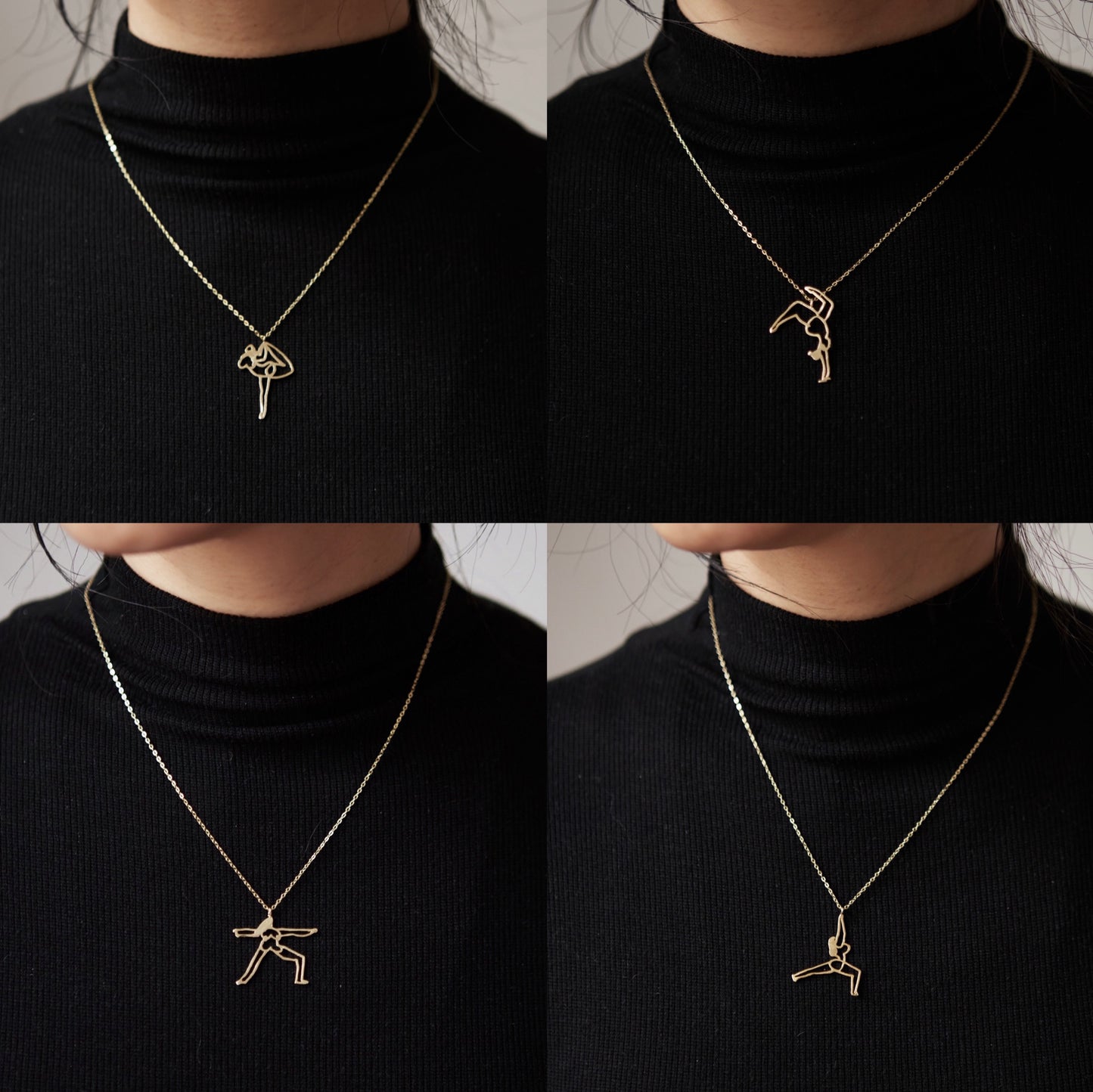 Handmade Yoga Necklace - Warrior 2