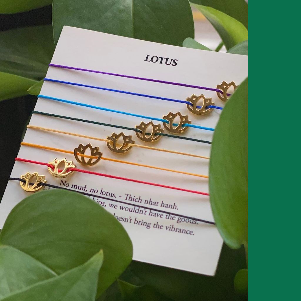 Lotus Heart Teal Bracelet – Love & Kindness Affirmation Bracelet