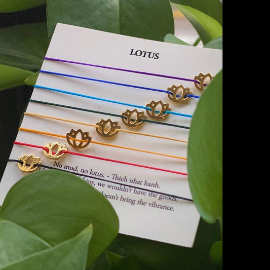Lotus All Together Black Bracelet – Chakra Balance Manifestation Gift