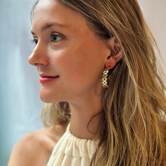 Petite Padma Hoops – Unique Signature Gold Lotus Earrings
