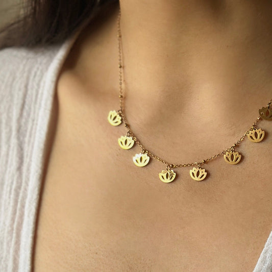 Ashtanga Necklace – 8 Limbs of Yoga Symbol in Gold charm necklace