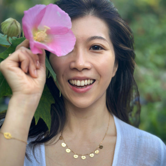 Ashtanga Necklace – 8 Limbs of Yoga Symbol in Gold charm necklace