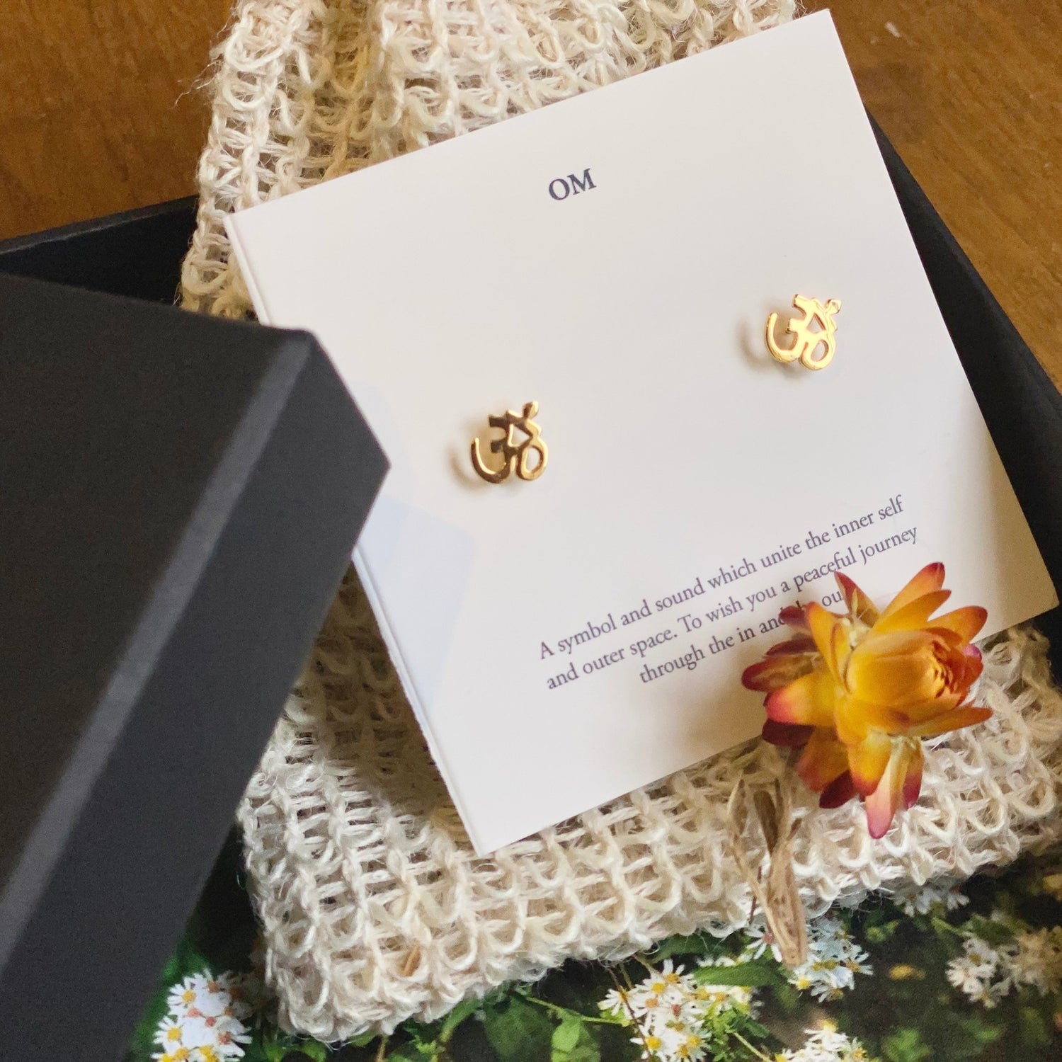 Om Yoga Stud Earrings by Sido – alternate product view 9