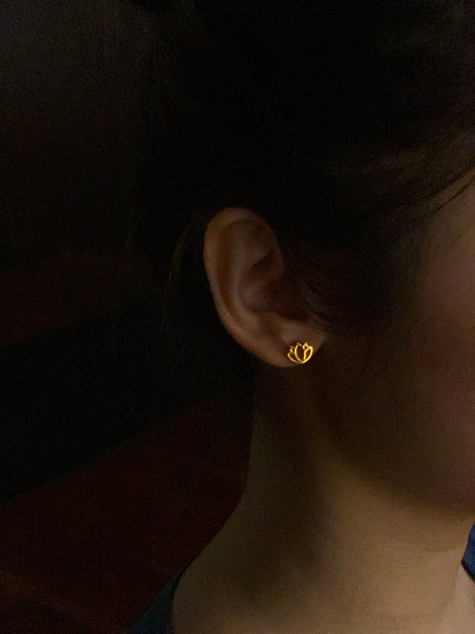 Padma Studs – Nickel-Free Gold Lotus Earrings for Daily Wear